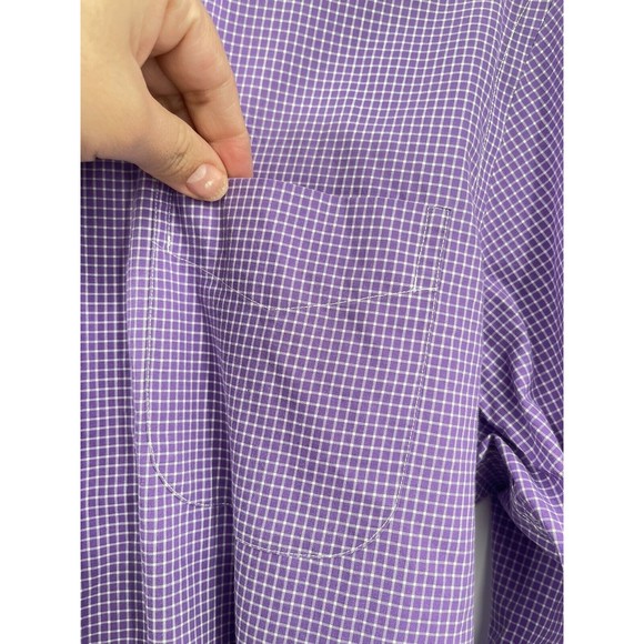 Lauren Ralph Lauren Men 15 1/2 Long Sleeve Purple Plaid Button Up Shirt Slim Fit - Picture 3 of 6